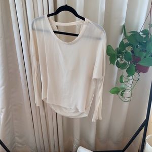 Backless Creme Sheer Flowy blouse